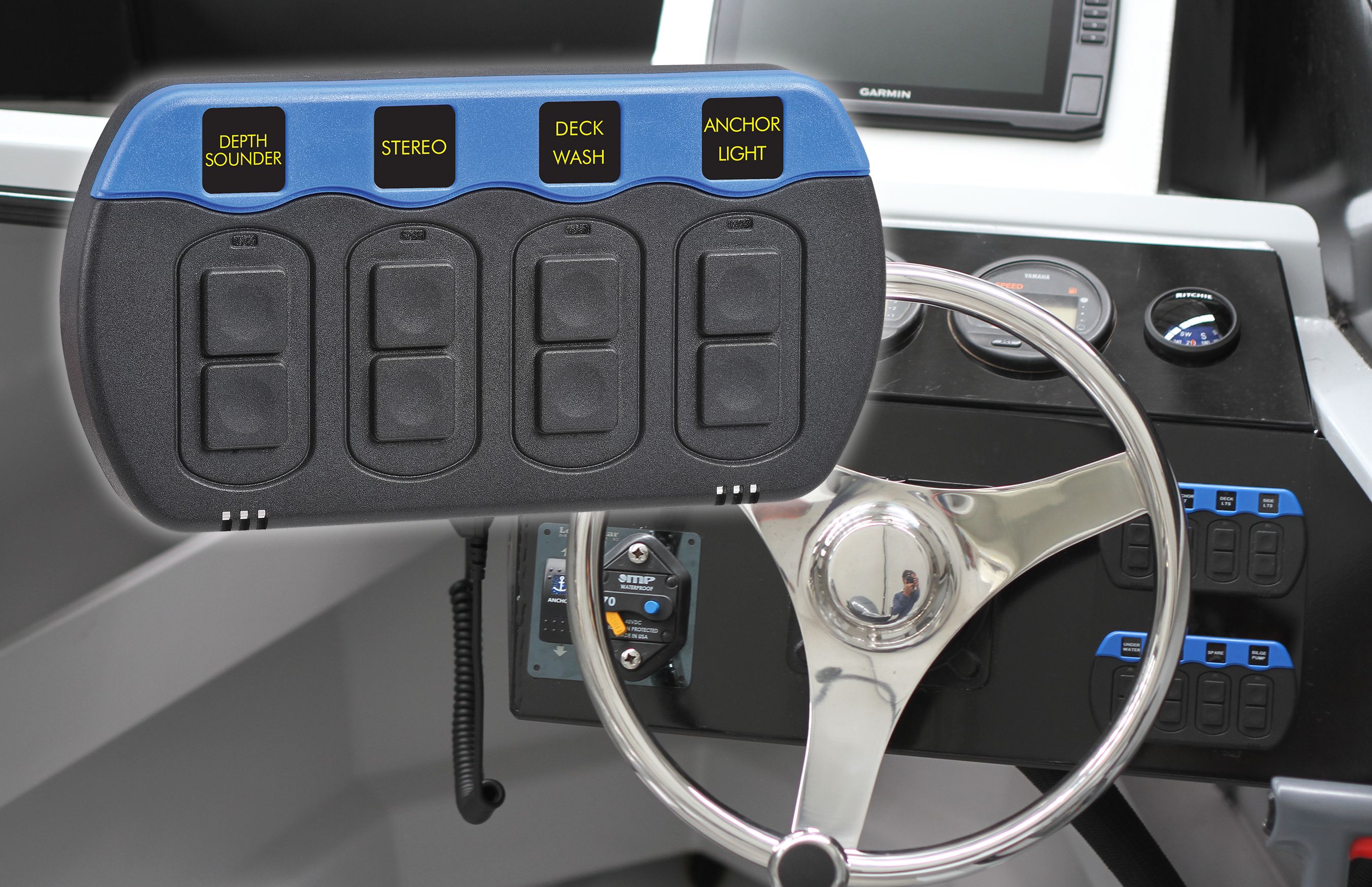 Narva Waterproof Switch Panel With Backlit Custom Switch Labels